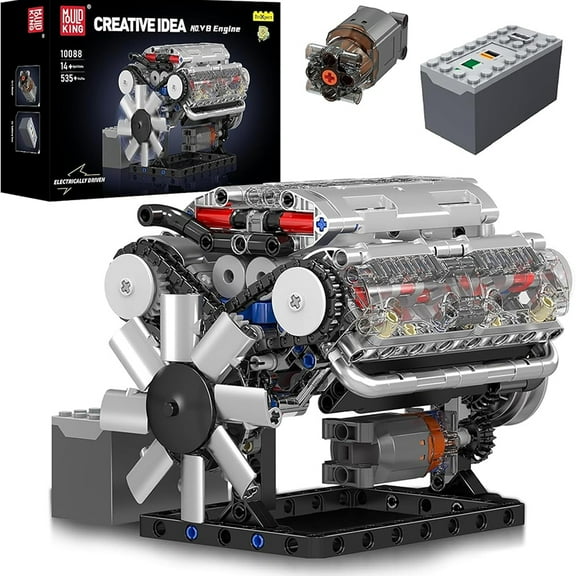 SNOWEAGLE V8 Engine Building Blocks Sets, V8 Engine Model kit That Run ...