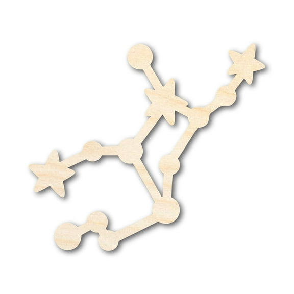 Unfinished Wood Virgo Constellation Shape - Zodiac Craft - up to 46" 3" / 1/8"