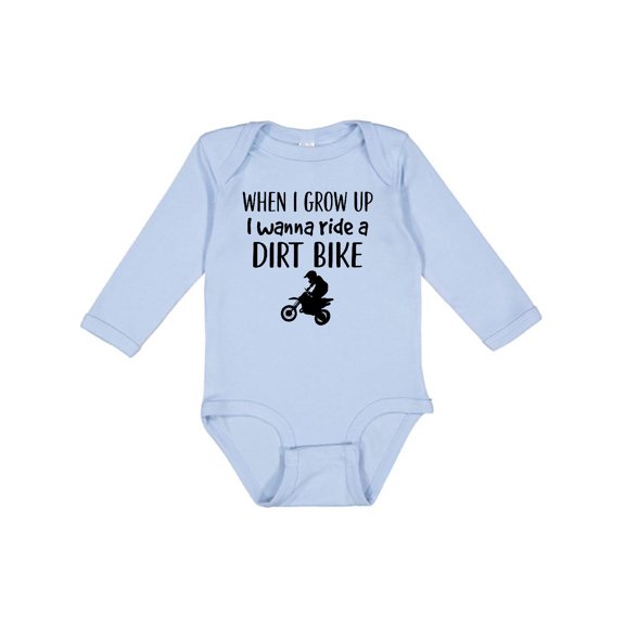 Inktastic Motocross Dirt Biking Future Dirt Biker Boys or Girls Long Sleeve Baby Bodysuit