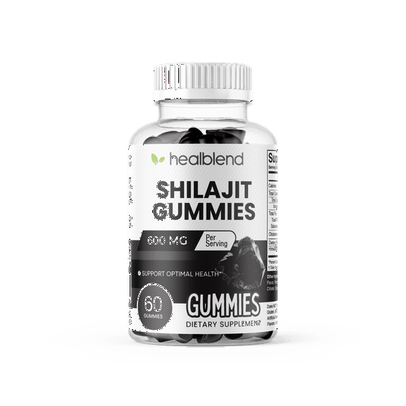 Healblend Organic Himalayan Shilajit Gummies 600mg - Optimal Health, Energy & Immunity Support for Men & Women, Natural Fruit Flavor - 60 Gummy