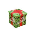 thumbnail image 2 of Christmas Storage Ottoman for Gifts & Toys – Foldable Non-Woven Fabric Storage Box with Lid – Decorative Holiday Stool for Kids, Living Room & Tree Display (Green), 2 of 6