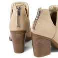 thumbnail image 4 of Pennysue Women's Middle Heel Ankle Booties Nude Thick Heeled Stacked Short Boots Size 7M, 4 of 7