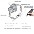 thumbnail image 5 of Heart Shape 1 Carat Round cut Moissanite Diamond VVS1 D Color multi-stone Engagement Ring in White Gold Plated Silver Wedding Jewelry for Women with Adjustable Open, 5 of 6