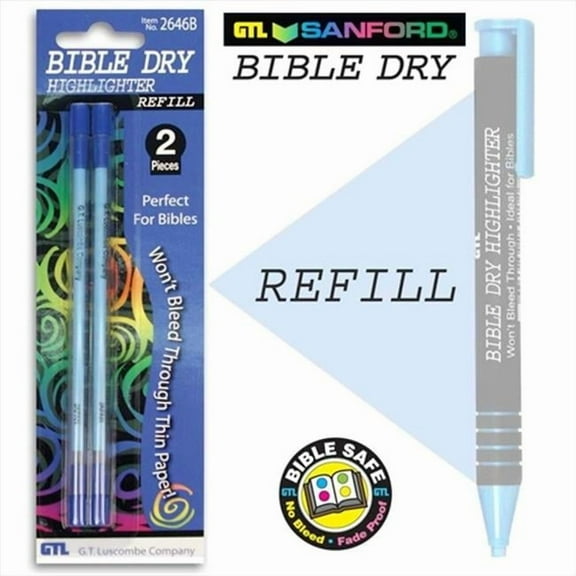 G T Luscombe 10343 Highlighter Bible Dry Blue Refill