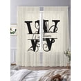 thumbnail image 3 of Sheer Curtains 96 Inches Long, Letter W Light Filtering Window Curtains for Living Room/Bedroom, Monogram Words Rod Pocket Voile Sheer Curtain Drapes, 52"W x 96"L, 2 Panels, 3 of 8