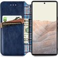 thumbnail image 2 of Étui à Rabat pour Téléphone Portable Google Pixel 6 Pro Étui Portefeuille en Cuir PU Design Mince Étui de Protection (Couleur : Bleu), 2 of 5