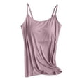 thumbnail image 4 of UoCefik Tank With Bra Built In for Women Summer Adjustable Spaghetti Strap Camisole Tops Cotton Padded Plus Size Undershirts Trendy Yoga Tops Pink M, 4 of 8