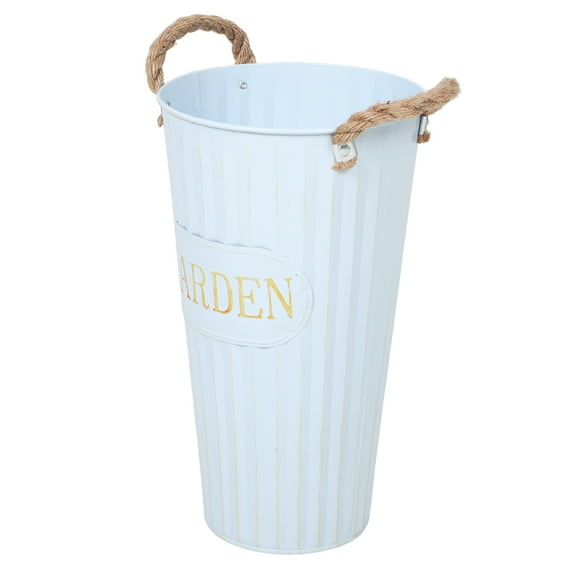FRCOLOR Galvanized Flower Buckets Tall Metal Flower Vase Flower Farmhouse Vase Rustic Flower Holder Decorative Metal Vase