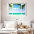 thumbnail image 2 of Elephant Stock Window To Turquoise Beach Wall Art - Horizontal Canvas Wall Art - Living Room Wall Decor - Beach Canvas - Blue And Green Decor - 45" x 30", 2 of 8