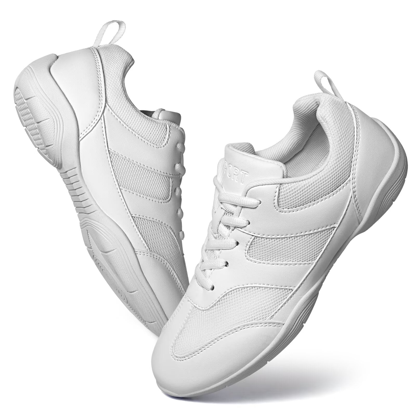 ARCLIBER White Cheer Shoes for Women Cheerleading Shoes Athletic Dance Shoes Training Breathable Lightweight Competition Tennis Sneakers 8M