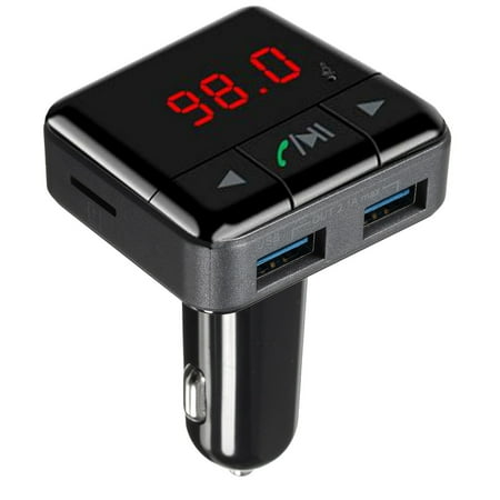 M.way Wireless In-Car bluetooth 4.1 FM Transmitter Radio Adapter MP3 Player Car Kit with LCD Display and Dual USB Car Charger Hands-Free Support (Best Car Repair App)