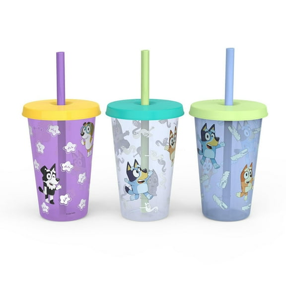 Zak Designs Bluey 16,5oz Gobelet à Changement de Couleur 3pk