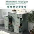 thumbnail image 3 of Bellemave 36" Bathroom Vanity with Sink, Free Standing Single Bathroom Vanity Set with 1 Cabinet and 3 Drawers, Wooden Bathroom Cabinet with Top Combo Set（Green), 3 of 11