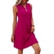 thumbnail image 2 of Vestidos de Verano para Mujer, para Vacaciones en la Isla, Sin Mangas, Cuello en V, Túnica Informal para Playa. Rosa Roja XL, 2 of 10