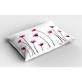 thumbnail image 2 of Ambesonne Garden Pillow Sham, Pink Daisy Blossoms, 36" X 20", Pink Black White, 2 of 2