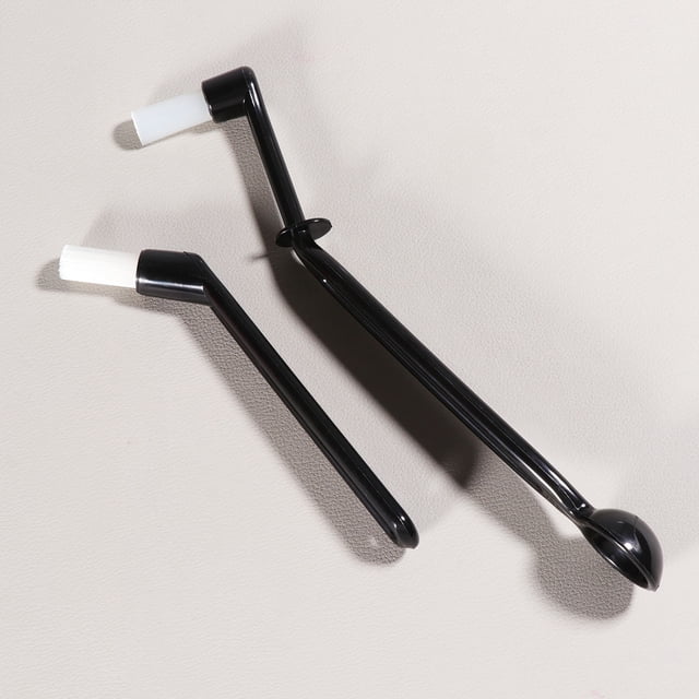 GOOHOCHY 2Pcs Cleaning Brush For Coffee Machine Maintenance Black Nylon Angled Head Long Handle Advanced Forging