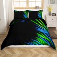 thumbnail image 1 of Erosebridal 3D Glowing Comforter Cover Queen, Modern Abstract Bedding Queen Size, Geometry Striped Decor, Reversible 3pcs（No Comforter）, 1 of 6