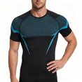 thumbnail image 2 of KLHDSF Men's Athletic Short Sleeve Compression Shirts Stretch Performance T-Shirt Running Workout Tops Quick Dry Base Layer Blue XL, 2 of 7