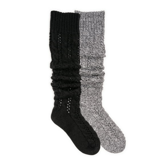 Women's Slouch Knit Cable 2 Pair Pack