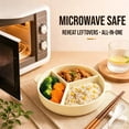 thumbnail image 4 of Round Divided Food Tray with Handles, 3 Compartment Meal Prep Bowl, Microwave Reusable Silicone Lunch Container for Adults, Portion Control, 4 of 9