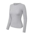 thumbnail image 3 of Made by Olivia Women's Solid Long Sleeve Crew Neck Fitted Ribbed Sweater Top, 3 of 7