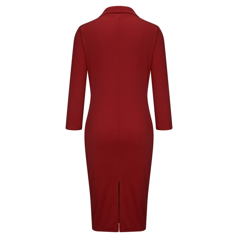 ChaoHeng Clearance Long Sleeve Dresses under 15 Clearance Long Dresses for Women Deals Women Business Wear Lapel Solid Color Long Sleeve Button Dress - Walmart.com ChaoHeng Clearance Long Sleeve Dresses under 15 Clearance Long Dresses for Women Deals Women Business Wear Lapel Solid Color Long Sleeve Button Dress - Walmart.com