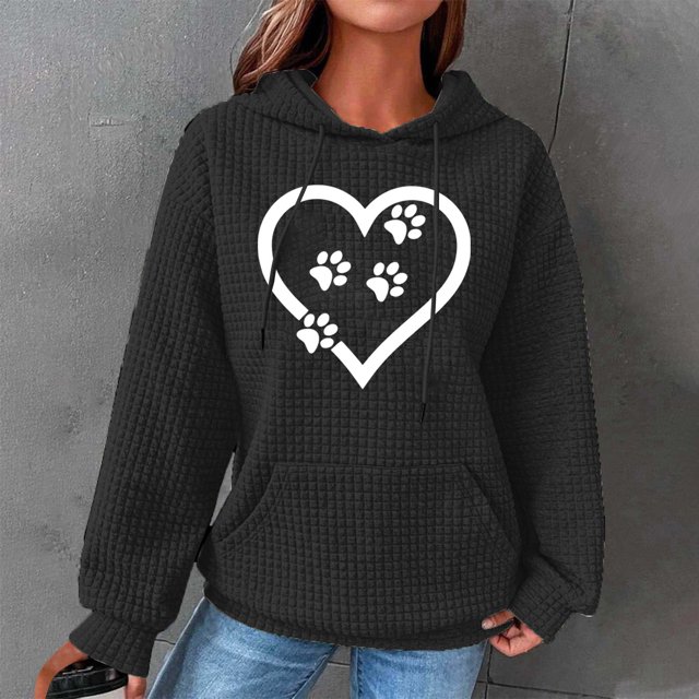 DPTALR Femmes Imprimé Col Rond Manches Longues Ample Chandail Simple Hauts Chandail Blouse