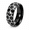 Black, variant on Men Soccer Pattern Ring in Stainless Steel, 8mm Band with Glowing Panel Lines, US Sizes 6-12, Sporty Style for Match Days and Football Fan Birthday Gifts