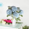 thumbnail image 5 of HuiXinOu 5-Head Artificial Hydrangea Bouquet Nordic Style Handheld Flower Road Guide Wall Decor Vibrant Color Faux Flowers for Wedding Home Tabletop Bedroom Shelf Decoration, 5 of 5