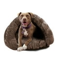 thumbnail image 1 of Birdsong The Original Cuddle Pouch Pet Bed (Large), Dog Cave, Covered Hooded Pet Bed, Cosy, for Burrower Cats and Dogs, Brown, 1 of 7