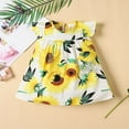 thumbnail image 5 of Girl Dresses Infant Fly Sleeve Sunflower Print Crew Neck Casual Dresses Girls Dress Blue 3-6 Months, 5 of 6