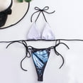thumbnail image 4 of Traje de baño de 2 piezas para mujer, trajes de baño para mujer, bikini estampado de cintura alta para mujer, conjunto de bikini de dos piezas con abertura, 4 of 7