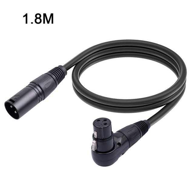 XLR Microphone Extension Cable Adapter 90 Degree Female To Straight Male Connector For Speaker Studio 1.8M