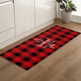 thumbnail image 5 of Kitchen Rugs and Mats Set of 1 Have Yourself a Little Chrismas Red and Black Plaid Kitchen Sink Mat,Non-Slip Area Runner Rug,Washable Floor Mat for Home Dining Room Office 15"x47", 5 of 6
