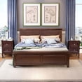 thumbnail image 7 of 2pcs Country Style Side Table, Nightstand with 2 Drawers, Bedside Tables with Wood Frame, Mid-Century Modern Nightstand with Storage, Bed Side Table & Night Stand End Table, Set of 2, Brown, 7 of 7