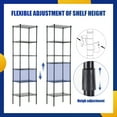 thumbnail image 6 of YRLLENSDAN Skinny Shelf for Small Space 6 Tier Narrow Shelving Unit 17Lx12W Height-Adjustable NSF-Certified Metal Wire Shelving Rack Kitchen Tool Utility Shelves 6 Shelf Storage Rack,Black, 6 of 7
