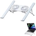 thumbnail image 1 of Laptop Stand with Fan Cooling Foldable Laptop Stand with Ultra Quiet Fan and USB Ports Adjustable Aluminium Alloy Laptop Cooling Stand for Most - Laptops and Tablets, 1 of 8