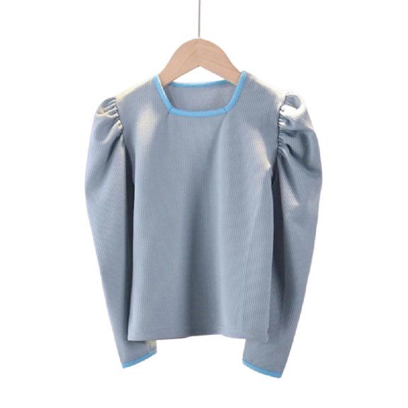 XBASW Kids Toddler Square Collar T-Shirt Tops for Girls Spring Fall Pullover Sweatshirt Casual Tees 1-7 Years