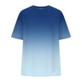 thumbnail image 5 of Uootdi Basic Tees for Women Crew Neck Mid Sleeve Gradient Ombre Print Womens Tops Oversized Fit Lightweight Womens Tees for Women, 5 of 7