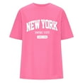thumbnail image 4 of Ediodpoh Women's Sweatshirt Summer Half Sleeved Long Shirt Vintage New York Letter Print Casual Fashion T Shirt T Shirts for Women Hot Pink XXXL, 4 of 4