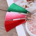 thumbnail image 5 of U8MO 9cm Golden Hollow Out Alloy Cap Tassel DIY Anti-wrinkle Earring Tassels Pendent-Pink, 5 of 6