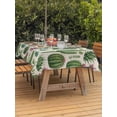 thumbnail image 3 of Outdoor Tablecloth with Umbrella Hole for Patio/Picnic/Party/Camping, Cactus Summer Waterproof Table Cloth Rectangle Table Cover Washable, Watercolor Tropical Botanical Linen Texture (52"x 70"), 3 of 8