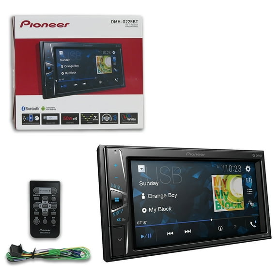 Pioneer DMH-G225BT Bluetooth Digital Media Receiver, 6.2" Touchscreen, Double DIN Car In-Dash Unit