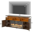 thumbnail image 5 of ChVans 70.8" Farmhouse Fireplace TV Stand for TVs up to 80" with 36" Electric Fireplace, 32" Tall Entertainment Center with Power Outlet/LED Lights, Media Console w/Sliding Barn Door for Living Room, 5 of 9