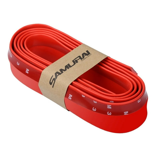 Mistaha Extension de Jupe Latérale de Pare-Chocs de Voiture en Rouge - Kit de Raccordement Universel 2.5m TPVC
