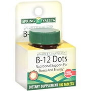 Spring Valley: B-12 Dots Nutritional Support For Stress & Energy Cherry Flavored Dietary Supplement, 100 ct