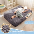 thumbnail image 5 of Bean Bag Chair Bed for Kids, Convertible Bean Bag Folds from Lazy Chair to Floor Mattress Bed, Stuffed Floor Sofa Couch for Boys and Girls, High-Density Foam Filling, Dark Grey, 5 of 6