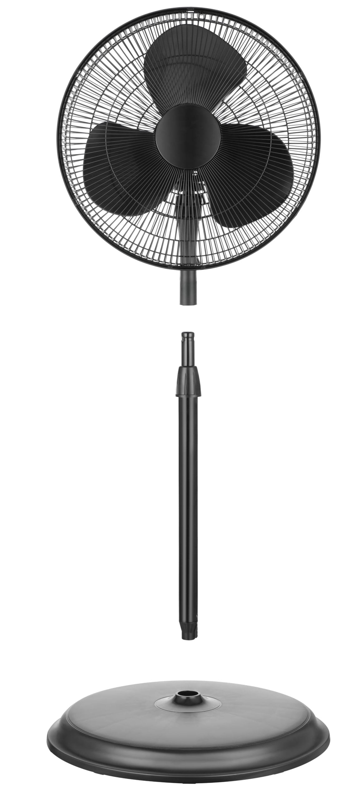 Pelonis 16-Inch Adjustable Pedestal Fan, 3-Speed Oscillating, Black, FS40-19MB