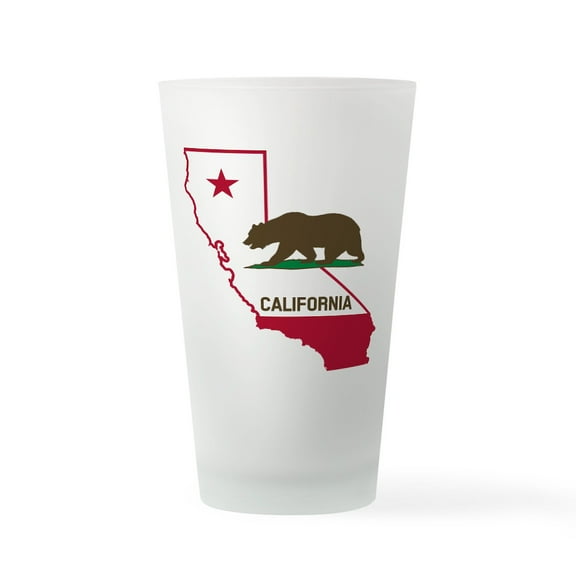 CafePress - CALI STATE W BEAR - Pint Glass, Drinking Glass, 16 oz. CafePress