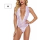 thumbnail image 1 of Ropa interior sexy para mujer Ropa de dormir Deep V Lace Body Lencería, Blanco, M Kearding XX000084-05, 1 of 7